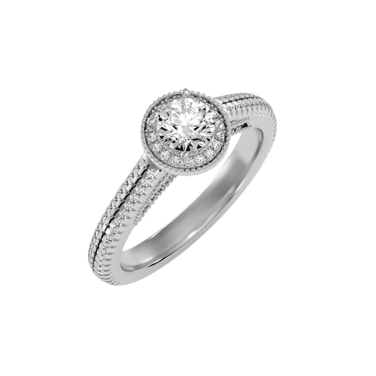 0.80 Carat Diamond 14K White Gold Engagement Ring