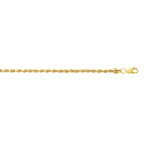 10K Gold 2.0mm Diamond Cut Lite Rope Chain