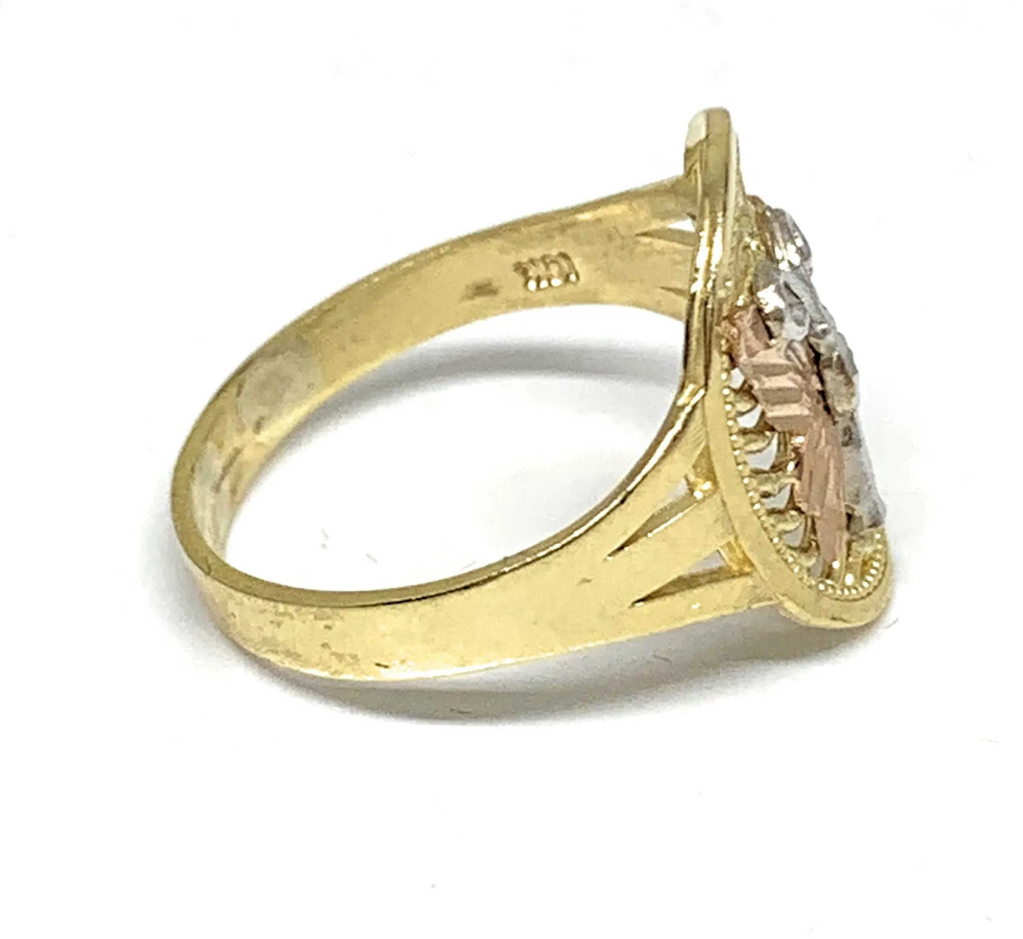 10k Solid Gold Tri-Color Butterfly Ring