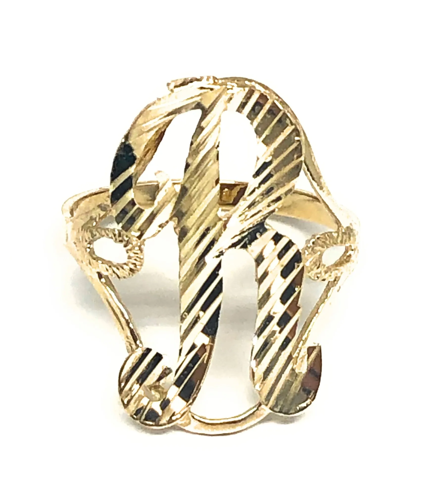 10k Solid Gold Yellow Cursive CUSTOMIZED Initial Ring (MED)