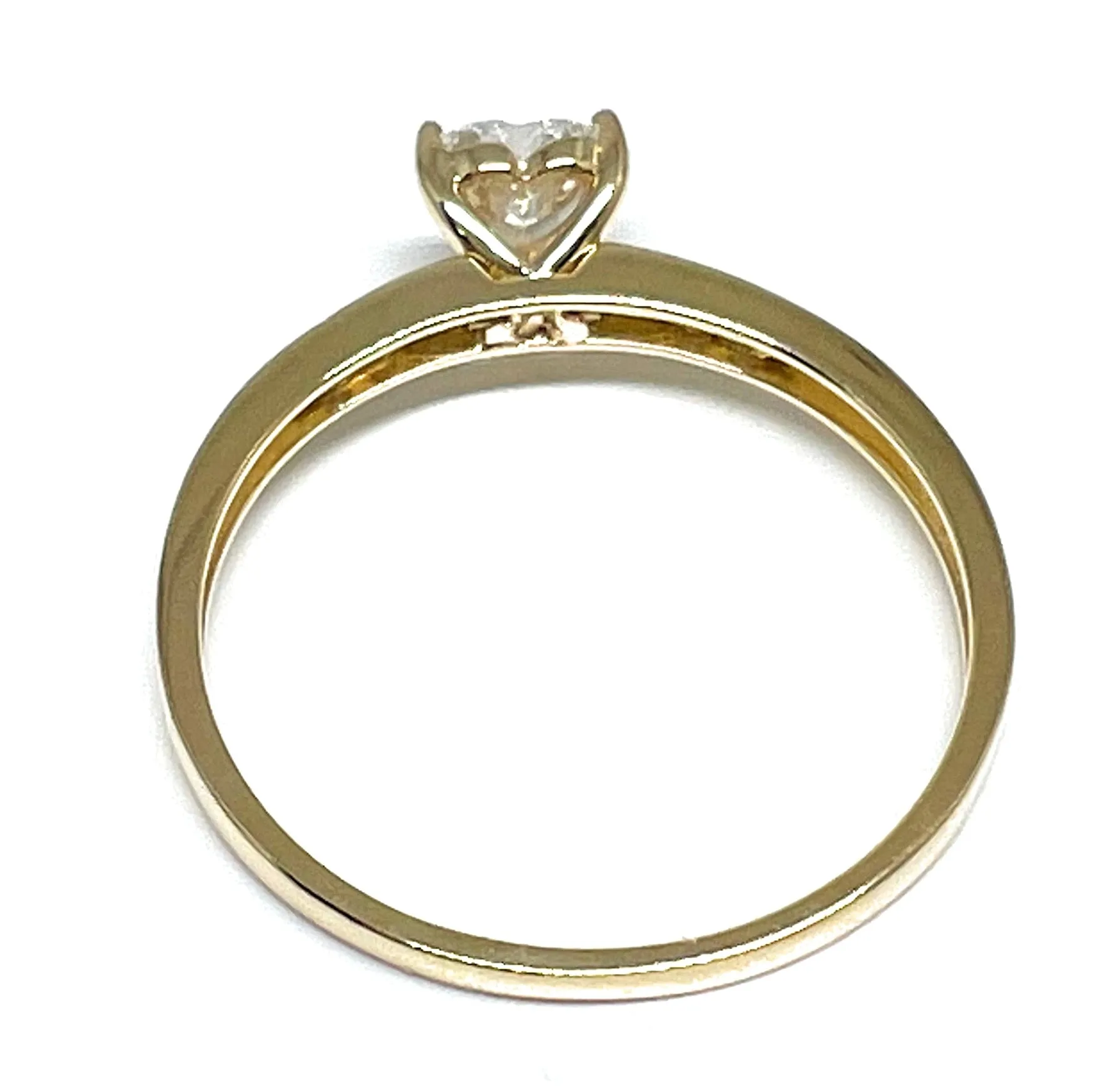 10k Solid Gold Yellow Gold Heart White CZ Ring (FC 152)