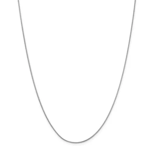 10k White Gold .90mm Round Snake Chain Available Sizes 16-24