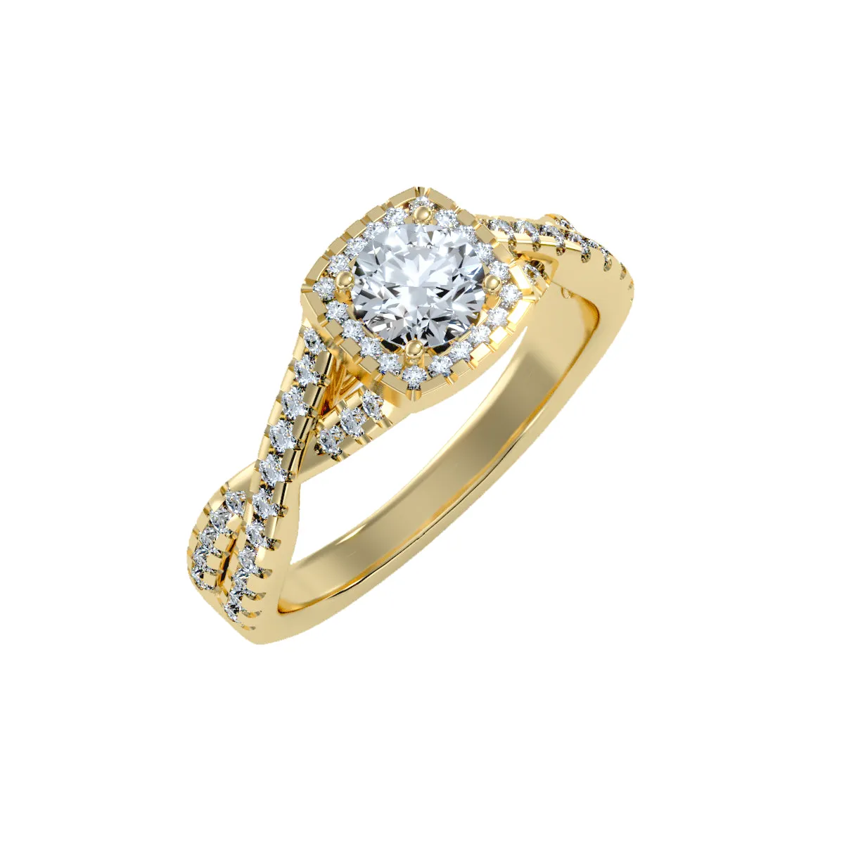 1.10 Carat Diamond 14K Yellow Gold Engagement Ring