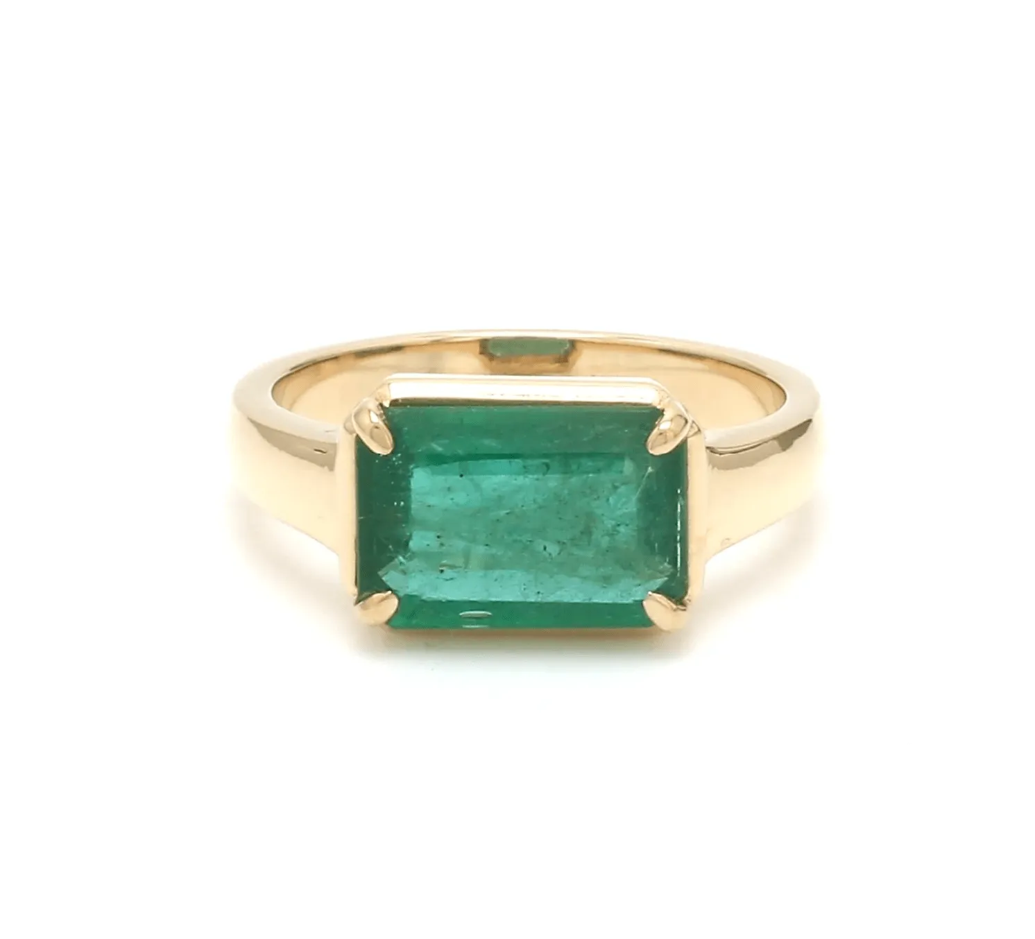 14K & 18K Gold Emerald East West Ring