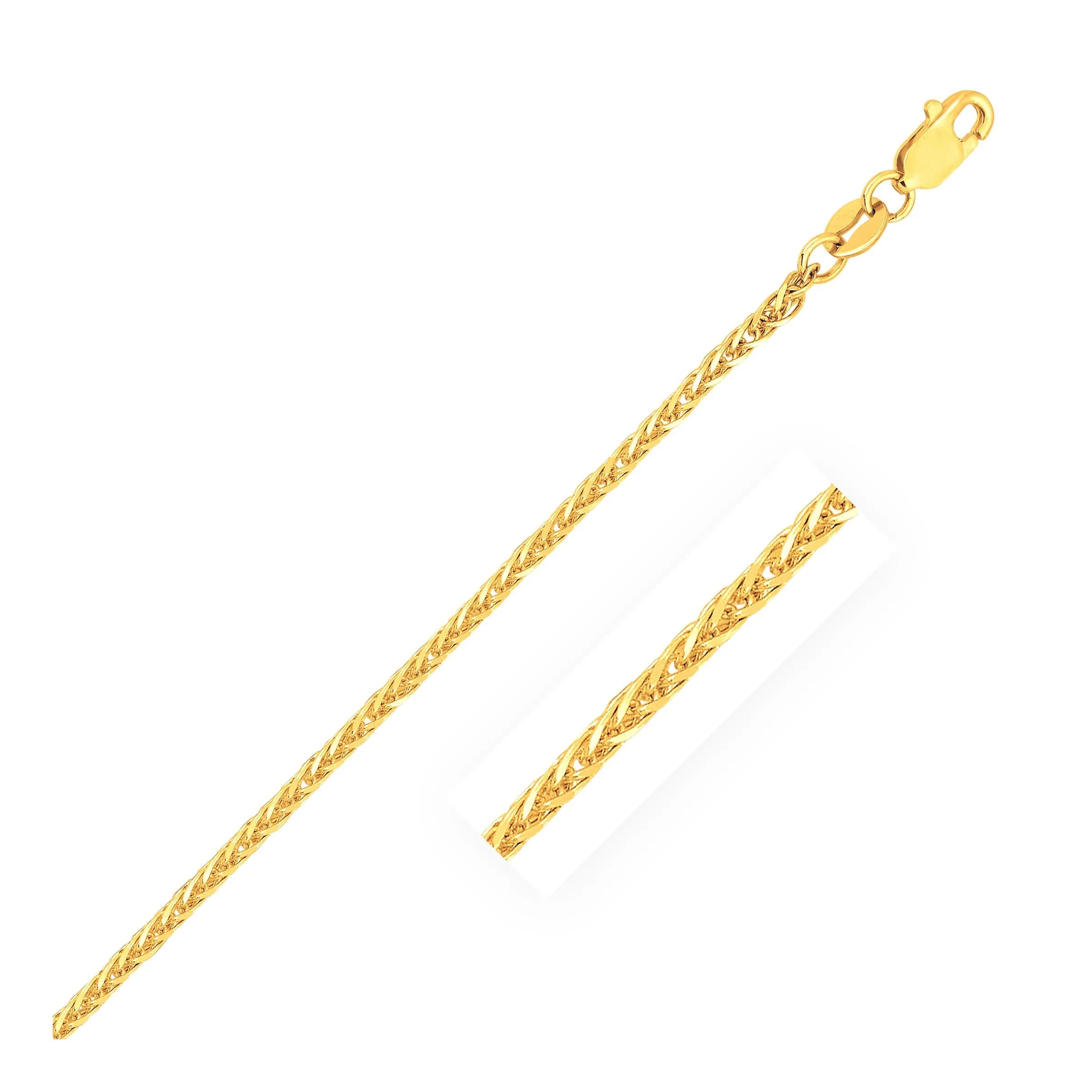 14k 1.8mm Yellow Gold Square Wheat Chain-rx80768-18