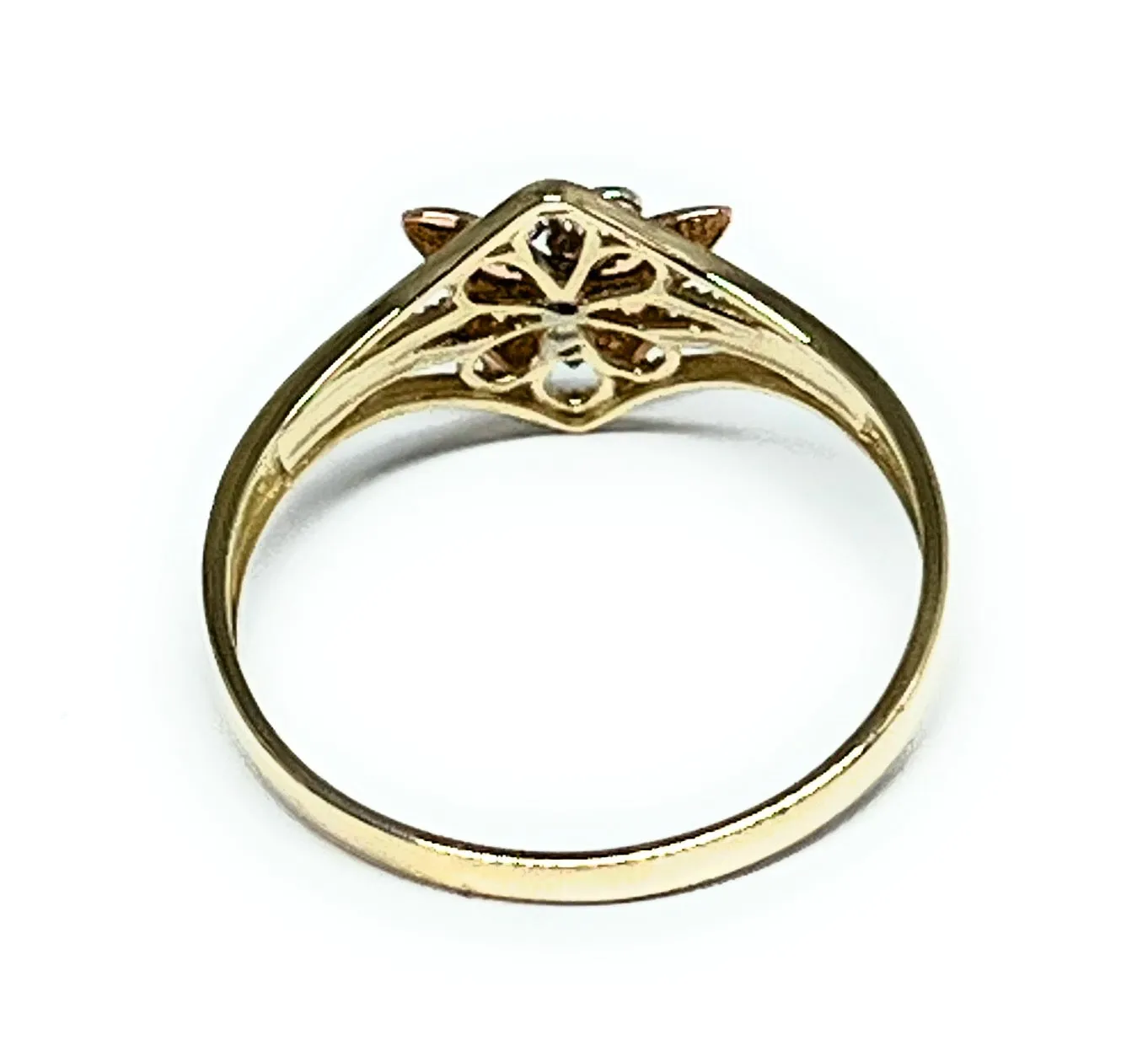 14k Solid Gold Tri-Color Butterfly Ring (FC 222)