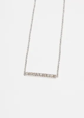 14k White Gold 9 Diamond Stick Necklace