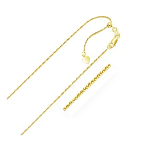 14k Yellow Gold Adjustable Wheat Chain 1.0mm-rx91236-30