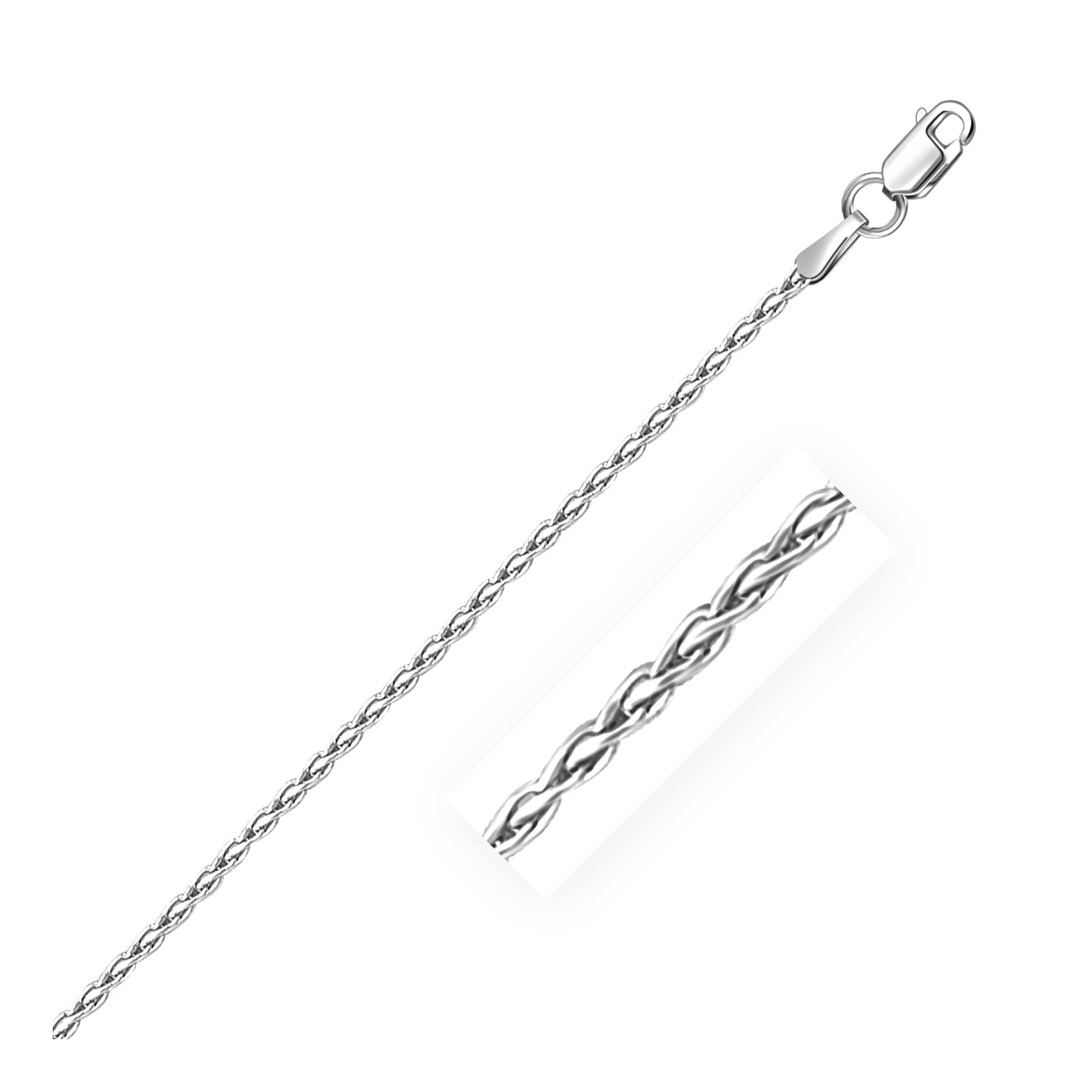 18k White Gold Round Wheat Chain 1.4mm-rx53661-16