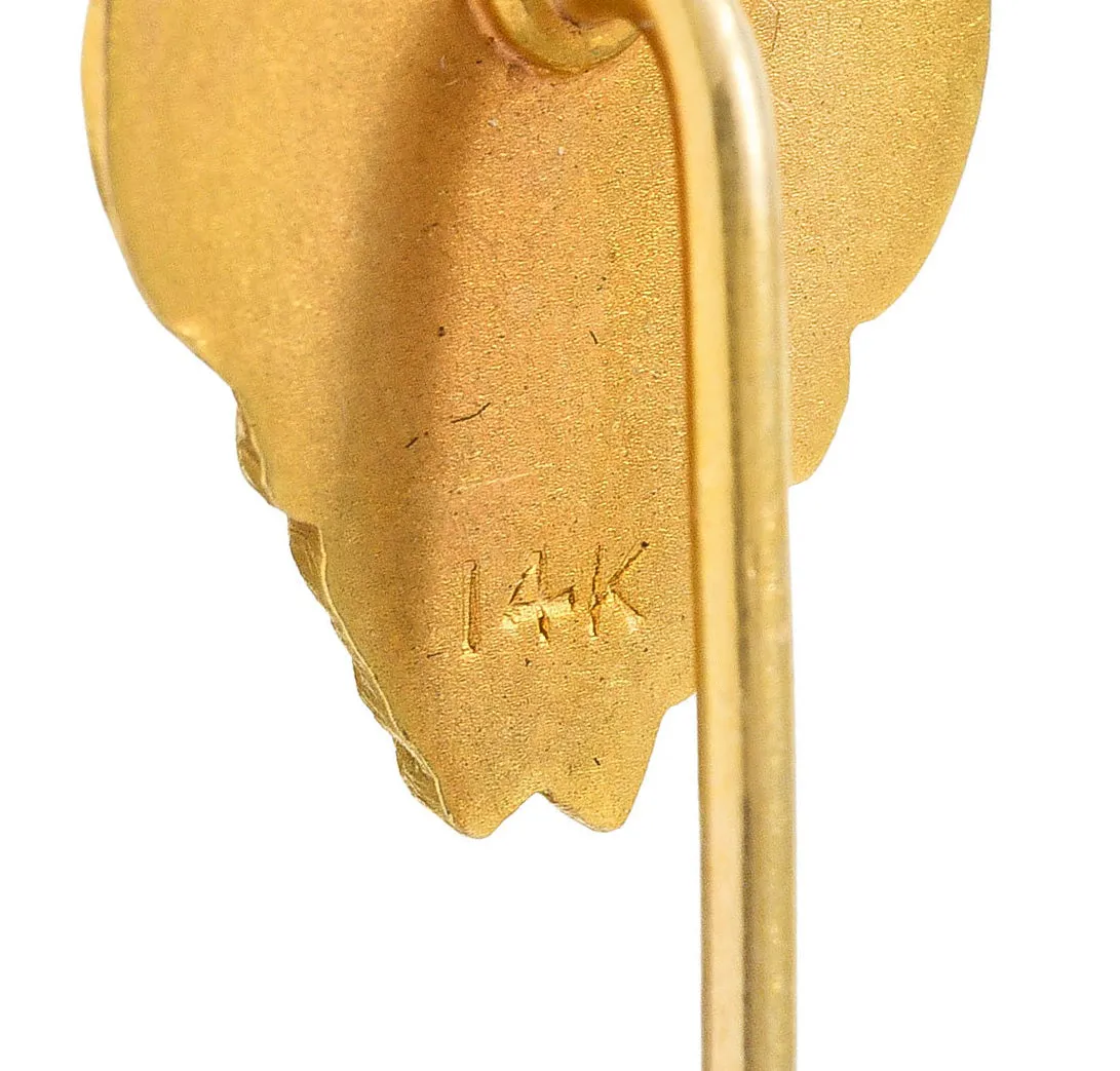 1900 Late Victorian Diamond 18 Karat Yellow Gold Devil Stickpin