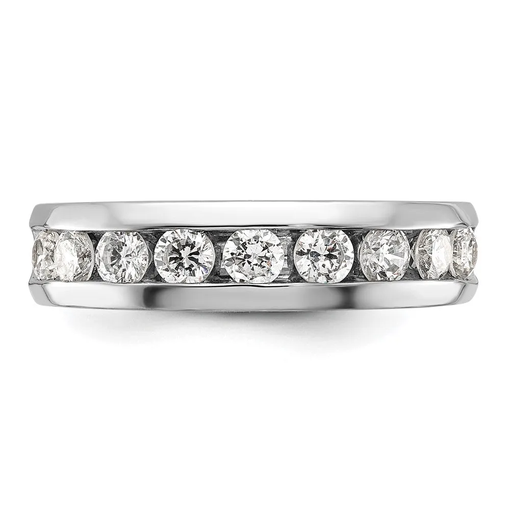 5.75mm 14K White Gold 9-Stone 1.0 Ctw Lab Created Diamond Band