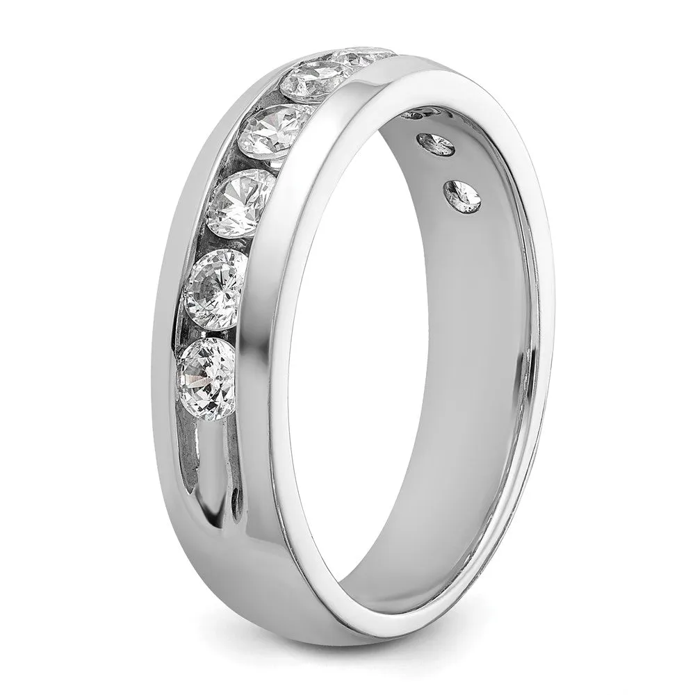 5.75mm 14K White Gold 9-Stone 1.0 Ctw Lab Created Diamond Band