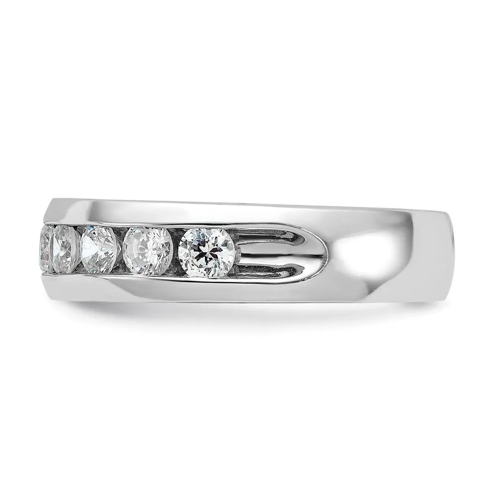 5.75mm 14K White Gold 9-Stone 1.0 Ctw Lab Created Diamond Band