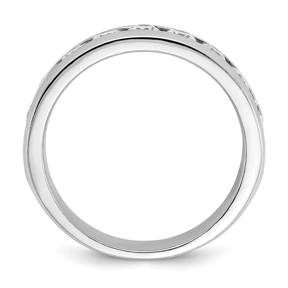 5.75mm 14K White Gold 9-Stone 1.0 Ctw Lab Created Diamond Band