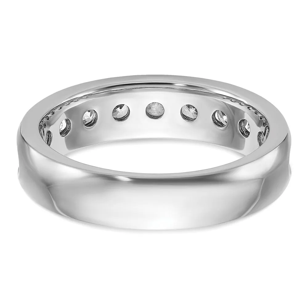 5.75mm 14K White Gold 9-Stone 1.0 Ctw Lab Created Diamond Band