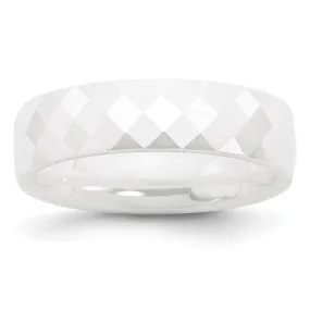 6mm White Ceramic Faceted Standard Fit Band