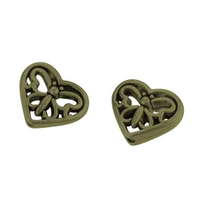 Antique Bronze Filigree Heart Spacer 10x12mm (20 pcs)