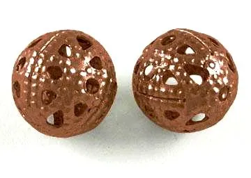 Antique Copper Filigree Round Bead 8mm (50 pcs)