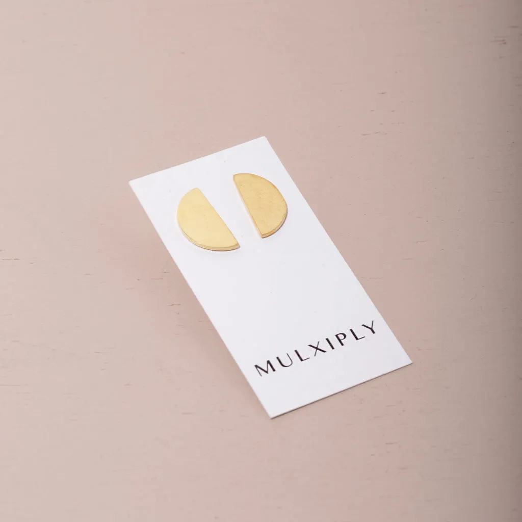 Balance Half Circle Stud - Brass