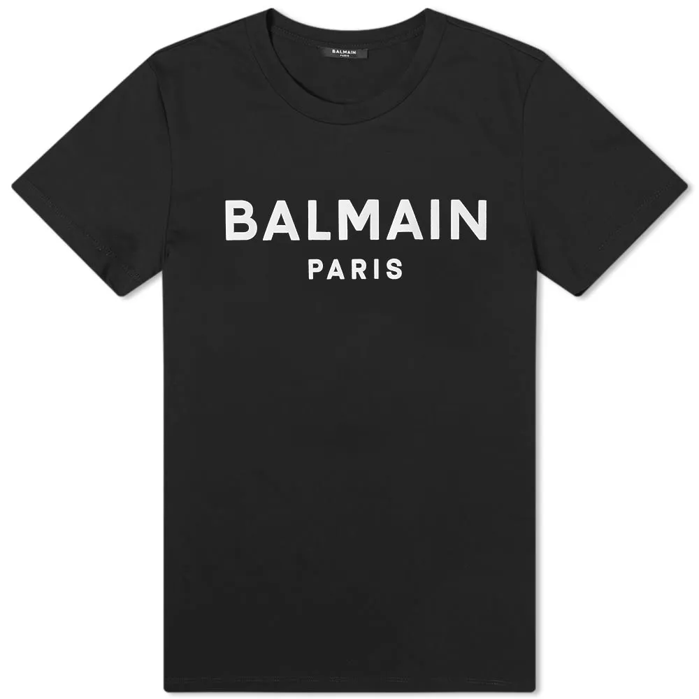 Balmain Flock Logo TeeBlack & White