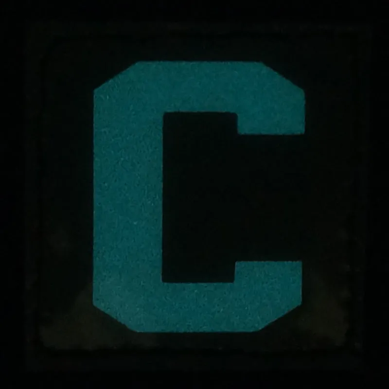 BIG LETTER C PATCH - BLUE GLOW IN THE DARK