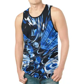 Blue Psychedelic Relaxed Fit Men's Tank Top