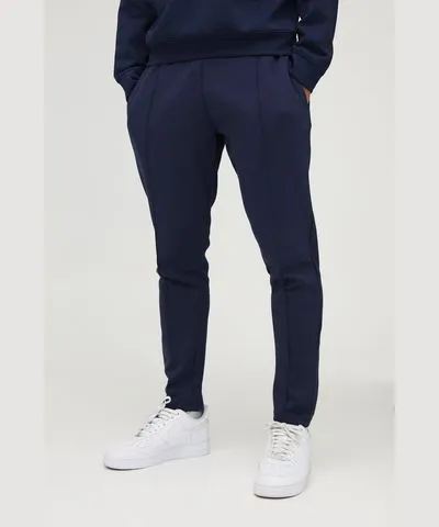 boohooMAN Mens Slim Tapered Heavyweight Super Clean Interlock Jogger