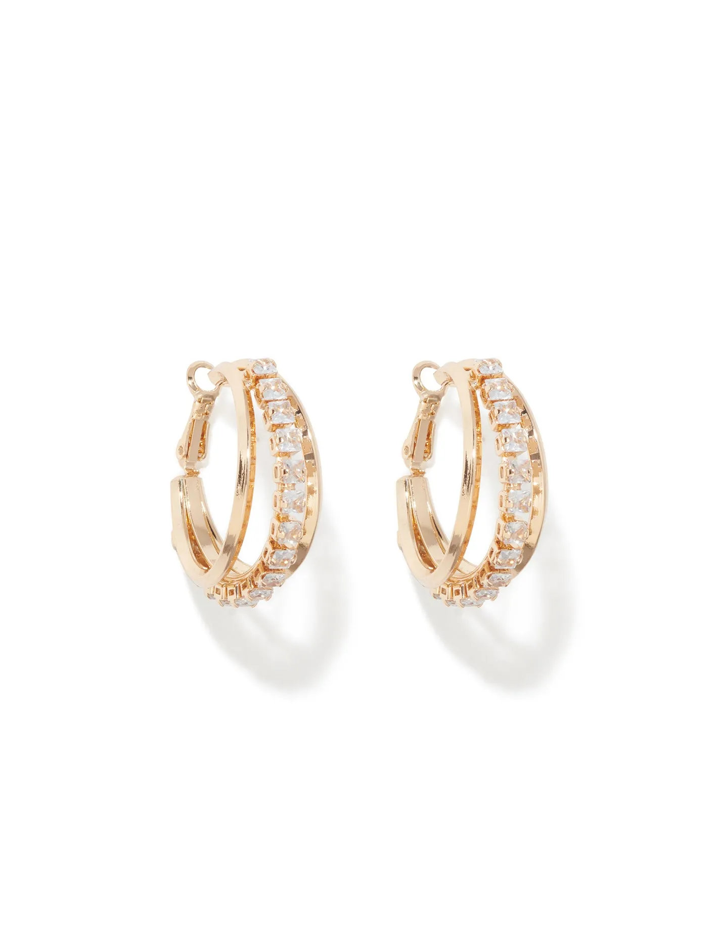 Cameron Cuboc Zirconia Stone Hoop Earrings