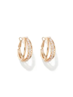 Cameron Cuboc Zirconia Stone Hoop Earrings