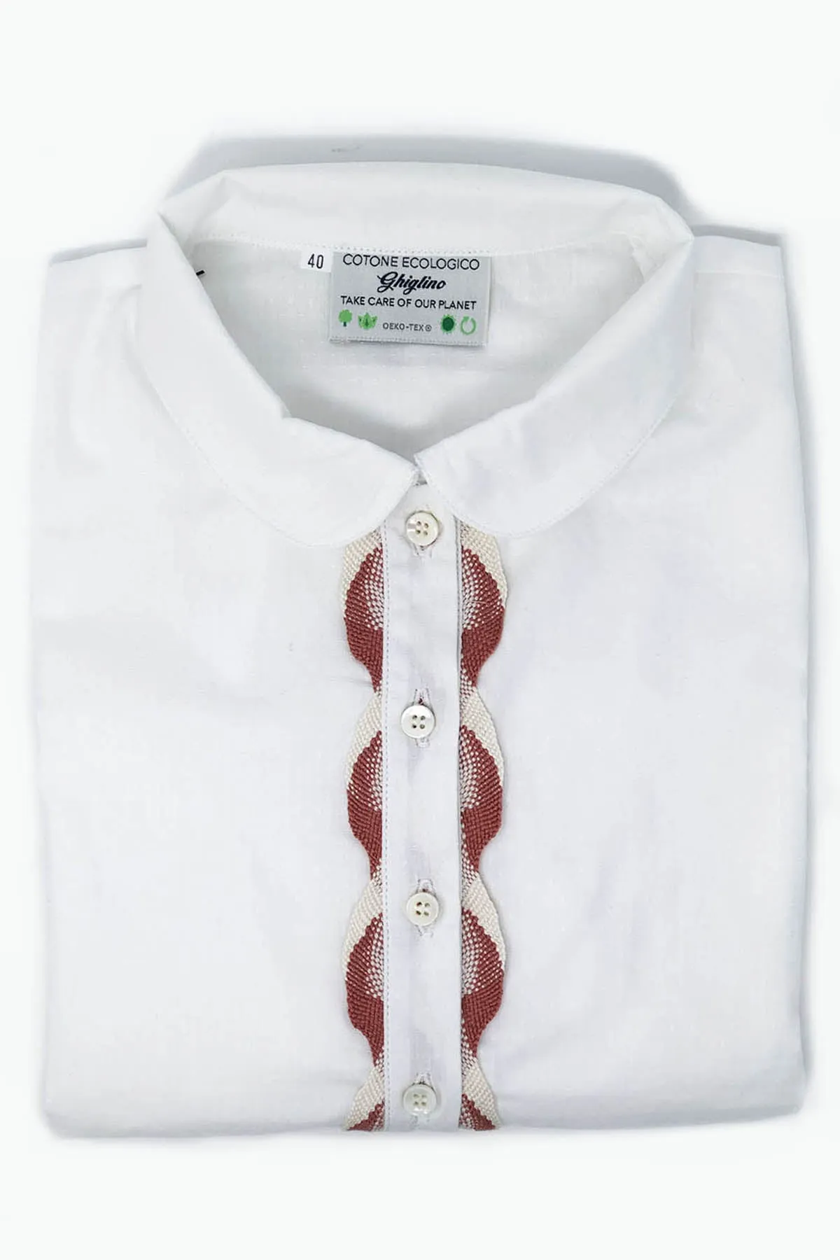 CAMICIA AURORA COLLO ROTONDO E ABBOTTONATURA SERPENTINA