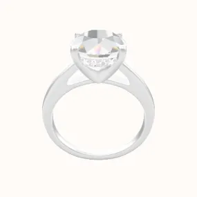 Cathedral Engagement Ring With V Prong with Hidden Halo Head