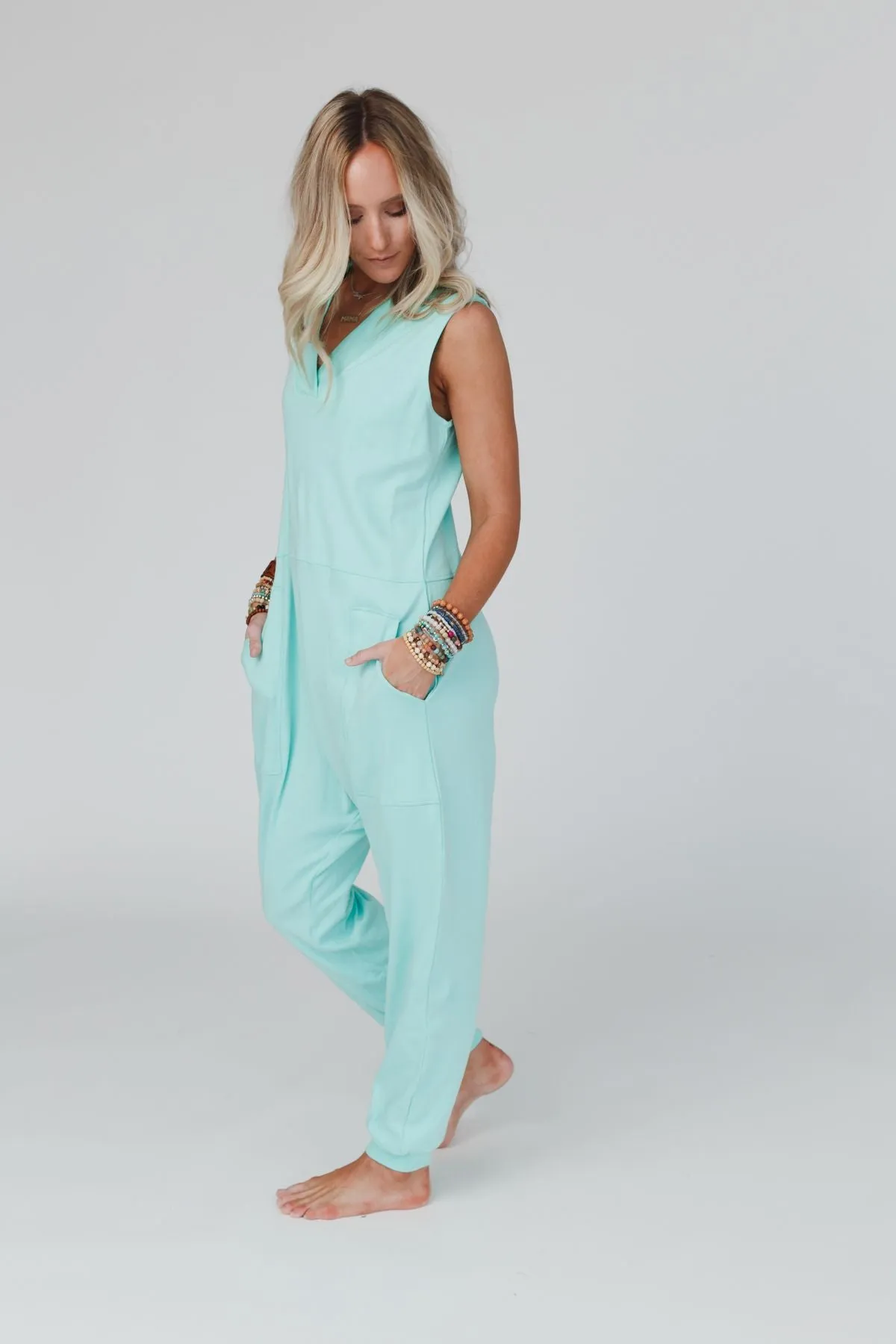 Charley Sleeveless Harem Jumpsuit - Sky Blue