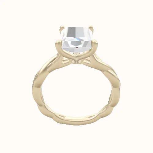 Cobra solitaire Twist Engagement Ring With Petal Four Prong Head