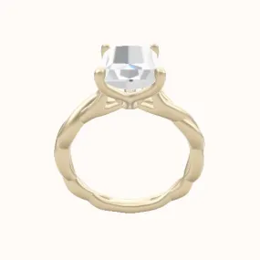 Cobra solitaire Twist Engagement Ring With Petal Four Prong Head