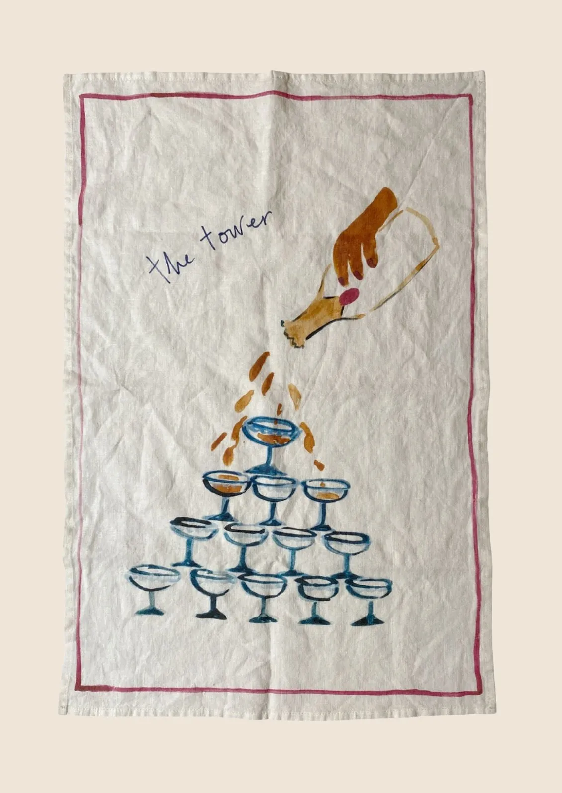 Cocktail Hour Linen Tea Towel