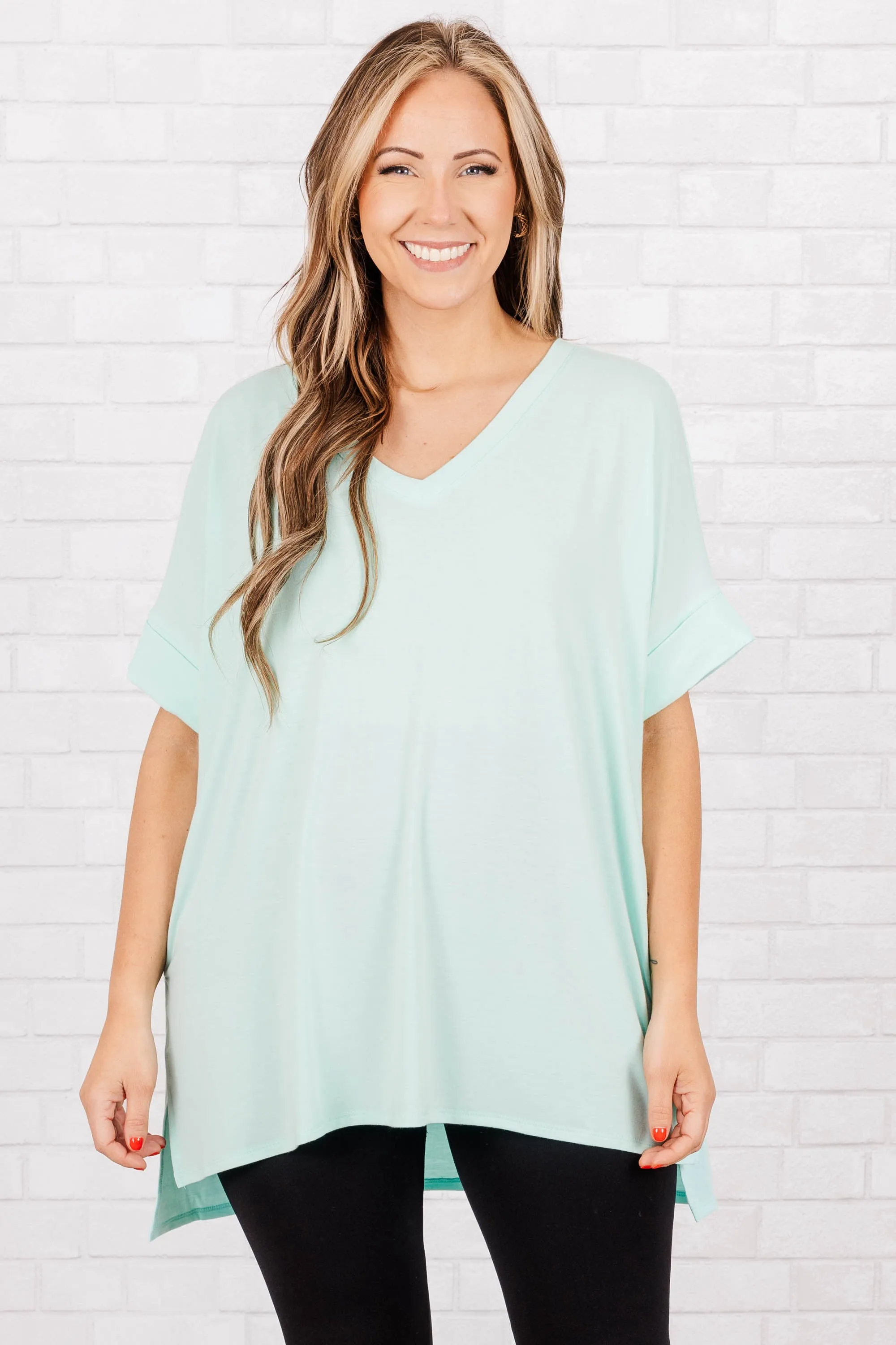 Comfy Travels Top, Aqua Marine