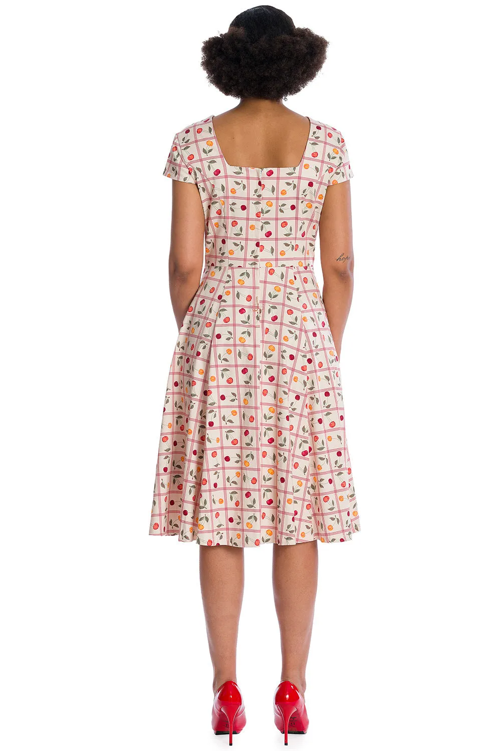 COUNTRY CHERRY FIT & FLARE DRESS