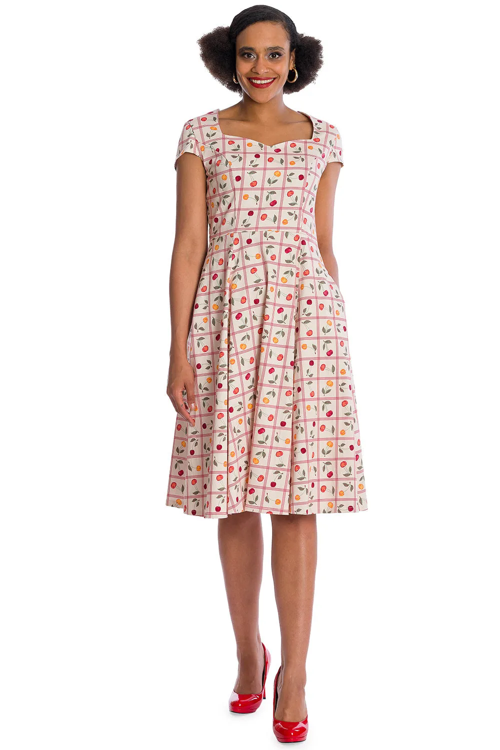 COUNTRY CHERRY FIT & FLARE DRESS