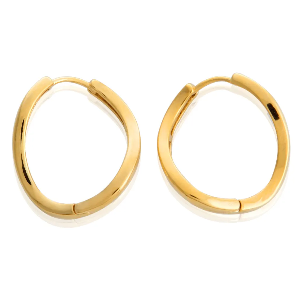 Curved Huggie Hoop Earrings