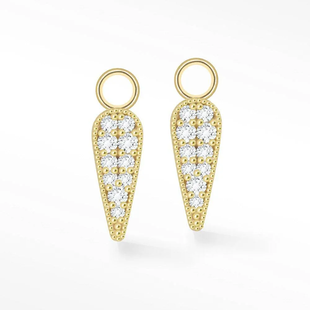 Dagger 11mm Diamond 18k Yellow Gold Petite Charms