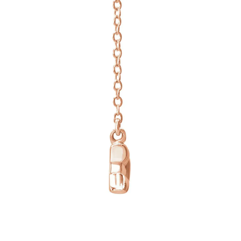 Dainty Horizontal Arrow Necklace in 14k Rose Gold, 18 Inch