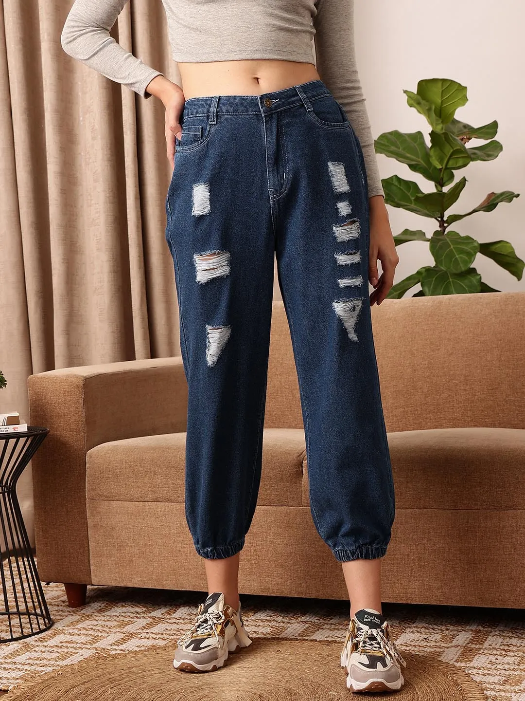 Denim rugged jogger