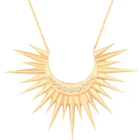 Diamond and Sun Moon Necklace