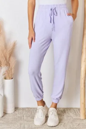 Drawstring Ultra Soft Knit Jogger in Lavender