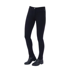 Dublin Ladies Supa Fit Zip Up Knee Patch Jodhpurs Black | Ingatestone Saddlery