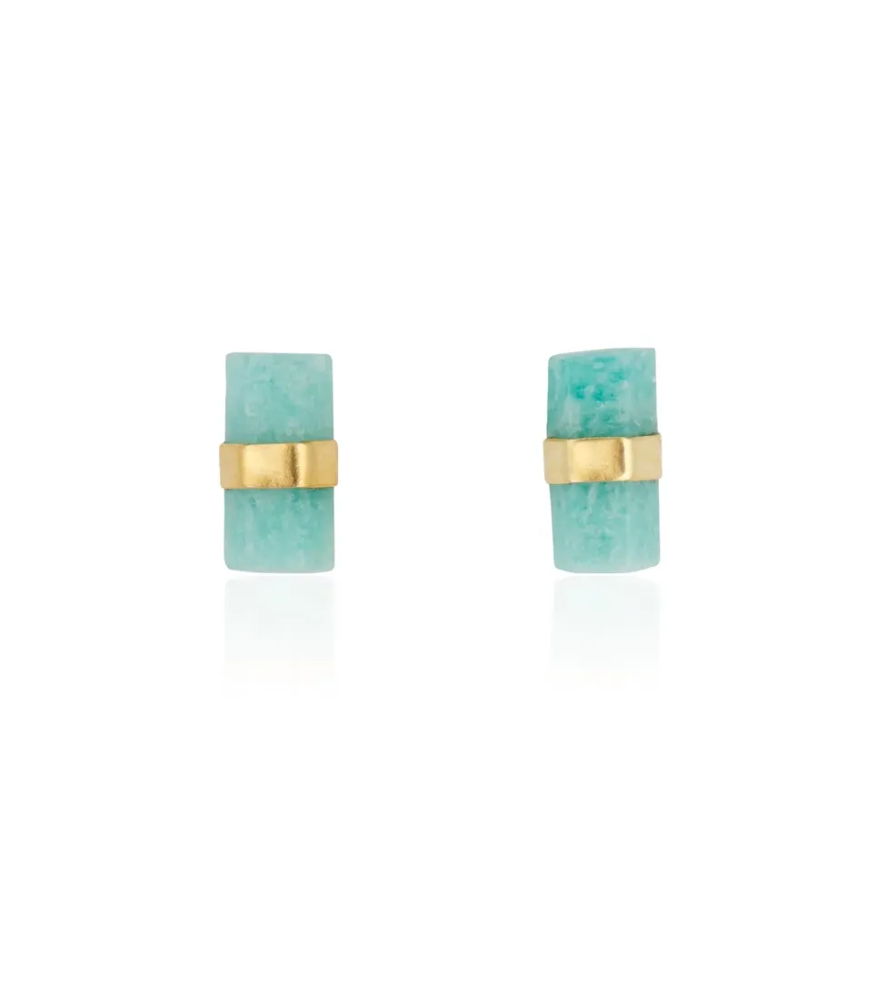 ELLI PARR LAYNE PILLAR STUDS-AMAZONITE