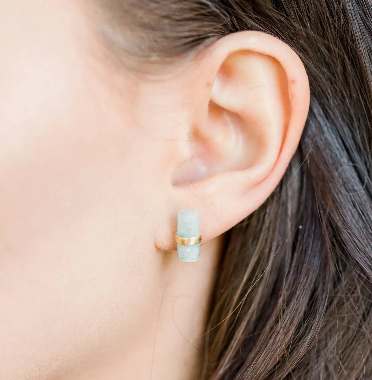 ELLI PARR LAYNE PILLAR STUDS-AMAZONITE