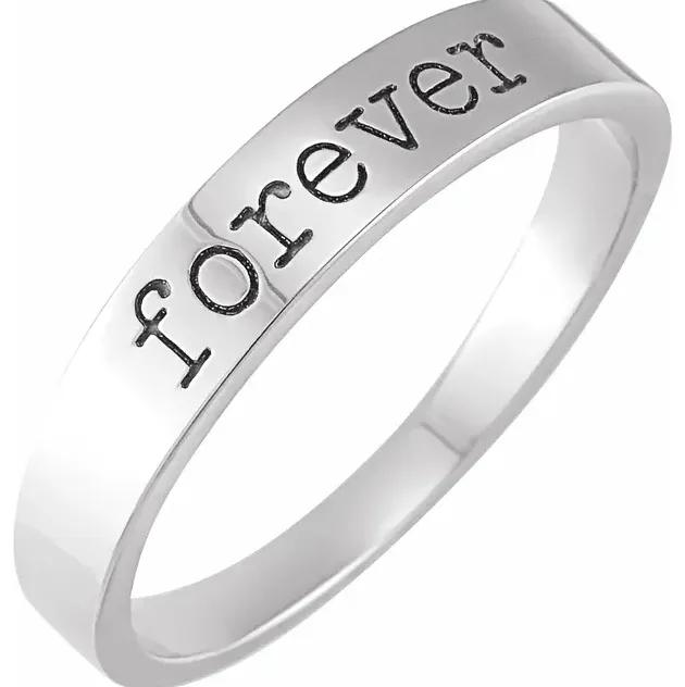 Engraved Text Stackable Ring