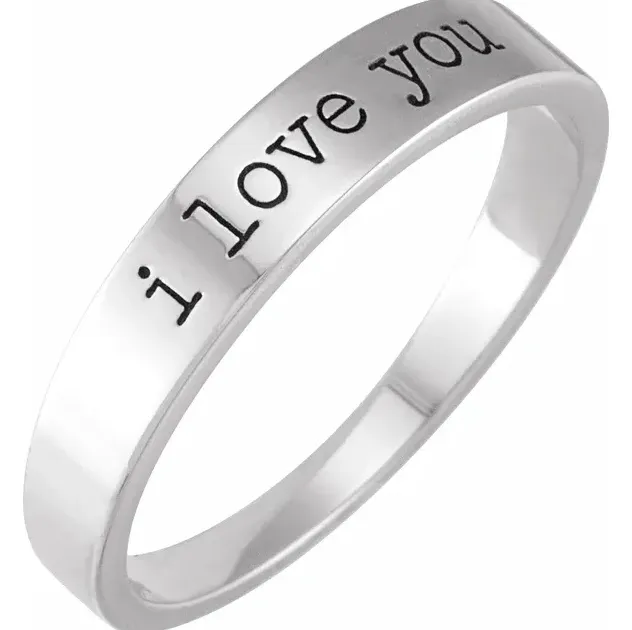 Engraved Text Stackable Ring