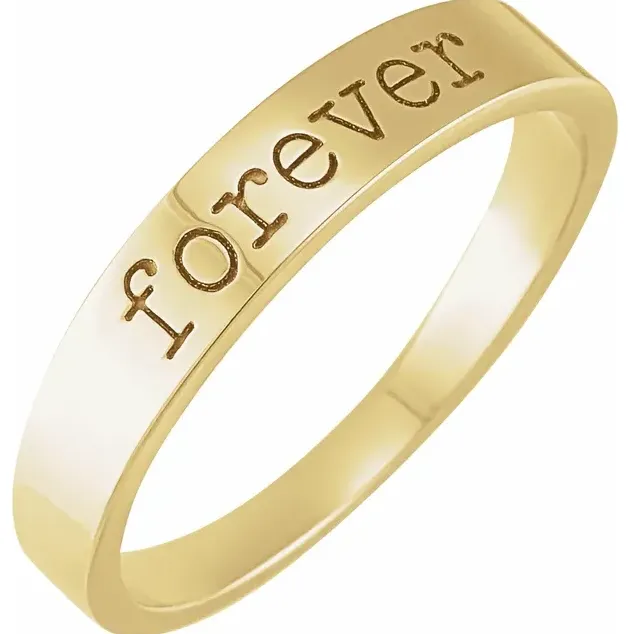 Engraved Text Stackable Ring